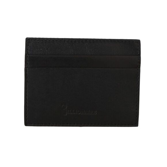 Billionaire Italian Couture Black Leather Cardholder Men's Wallet - Picture 2 of 6